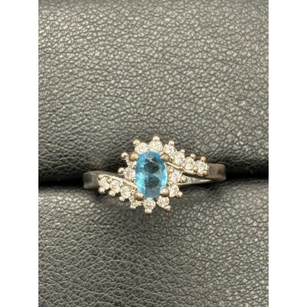 Vintage Sterling Silver Blue Topaz Ring Size 5.25 H18